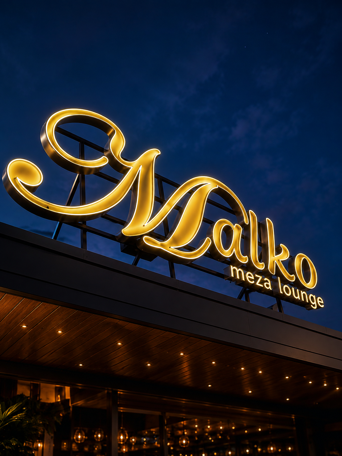 Malko Meza Lounge neonskylt